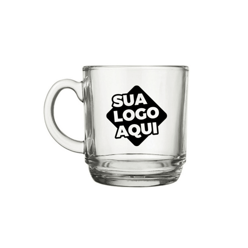 Caneca de café com impressão em vidro