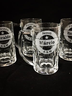Canecos com impressão em vidro